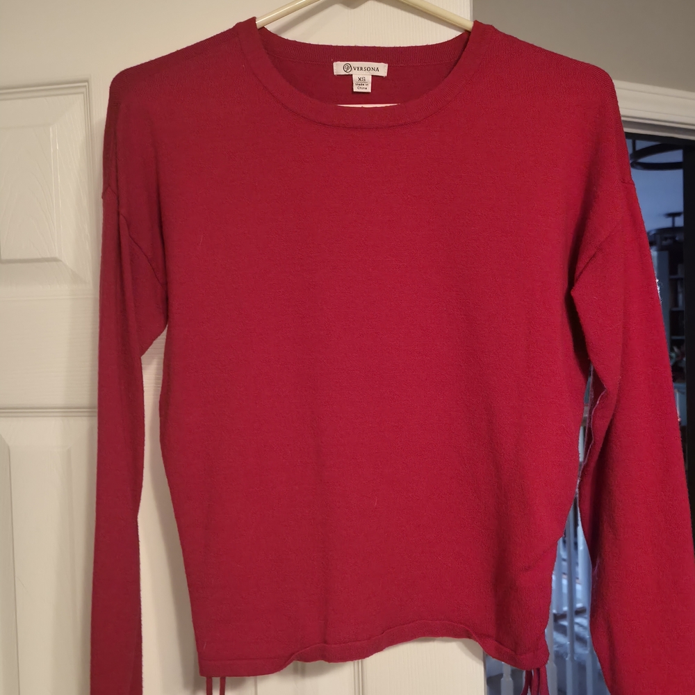 Versona Deep Red Knit Top